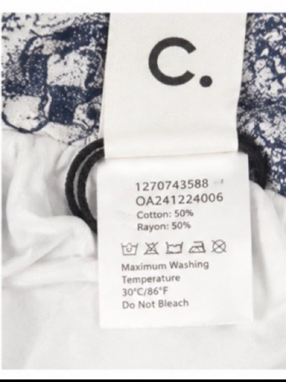 COMMENSE NWT Navy Toile Animal Print Tiered Midi Skirt XS - Picture 6 of 6